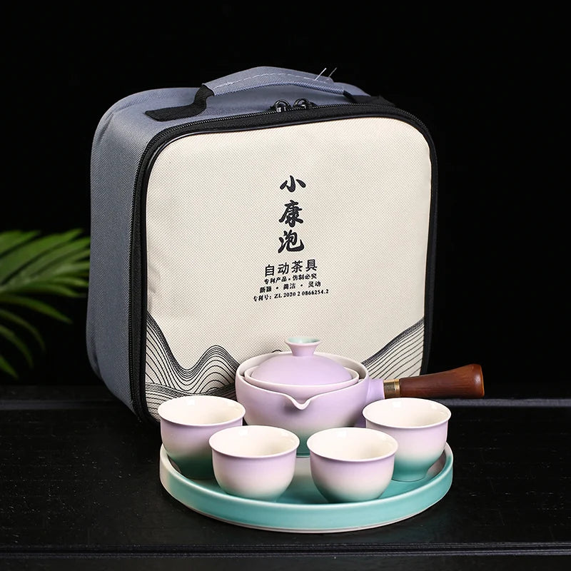 Teapot Sets Pink Sunset by the Sea - Set for 4